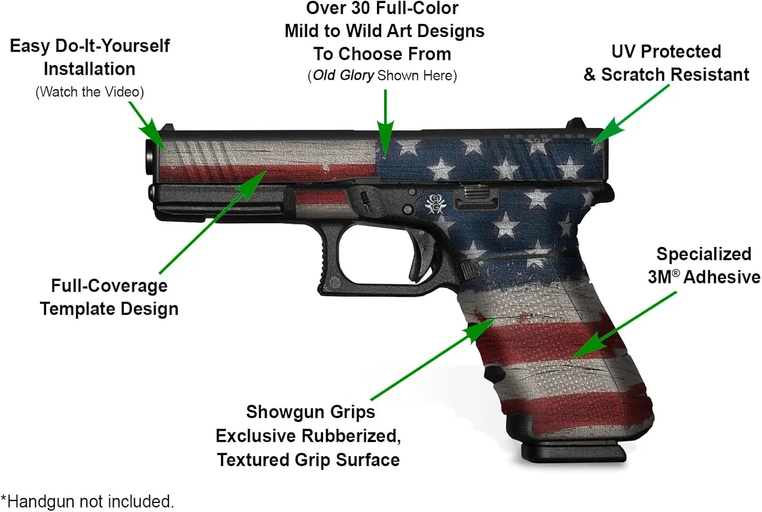 Decal Grip for Glock 34 and Glock 35 Gen 3