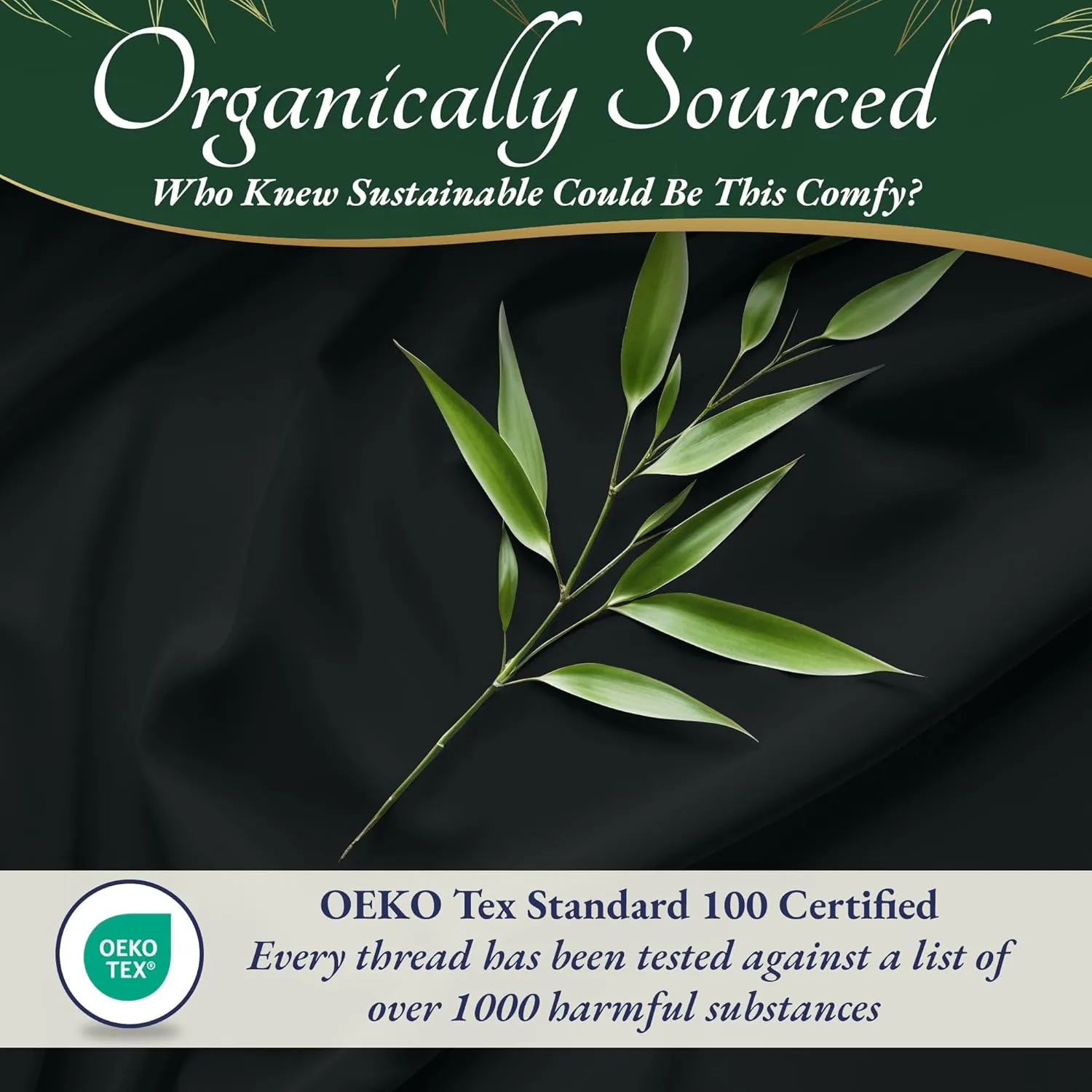DECOLURE 100% Organic Viscose Derived from Bamboo Sheets King Size 6pcs - Ultra Soft & Luxuriously Cooling, 17" Deep Pocket, Double Stitching, Perfect for Hot Sleepers - King Bed Sheets (Black)