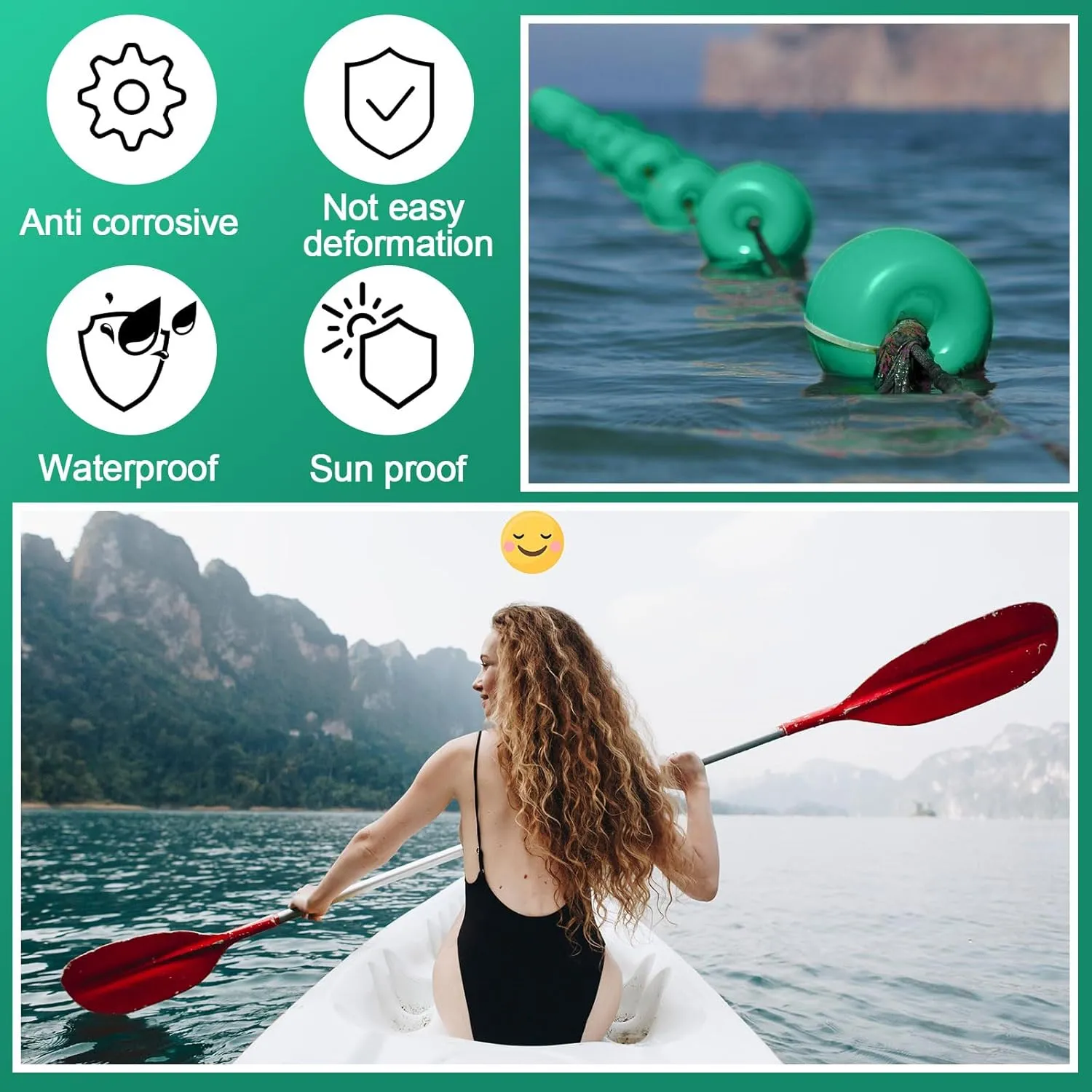 Deep Water Fishing Float 4.72 x 2.75'' Heavy Duty Pool Buoy Float Fishing Marker 0.78 Hole for Kayak Tow Line Anchor Marker Buoy Drift Sock Replace Pool Crabbing Dock