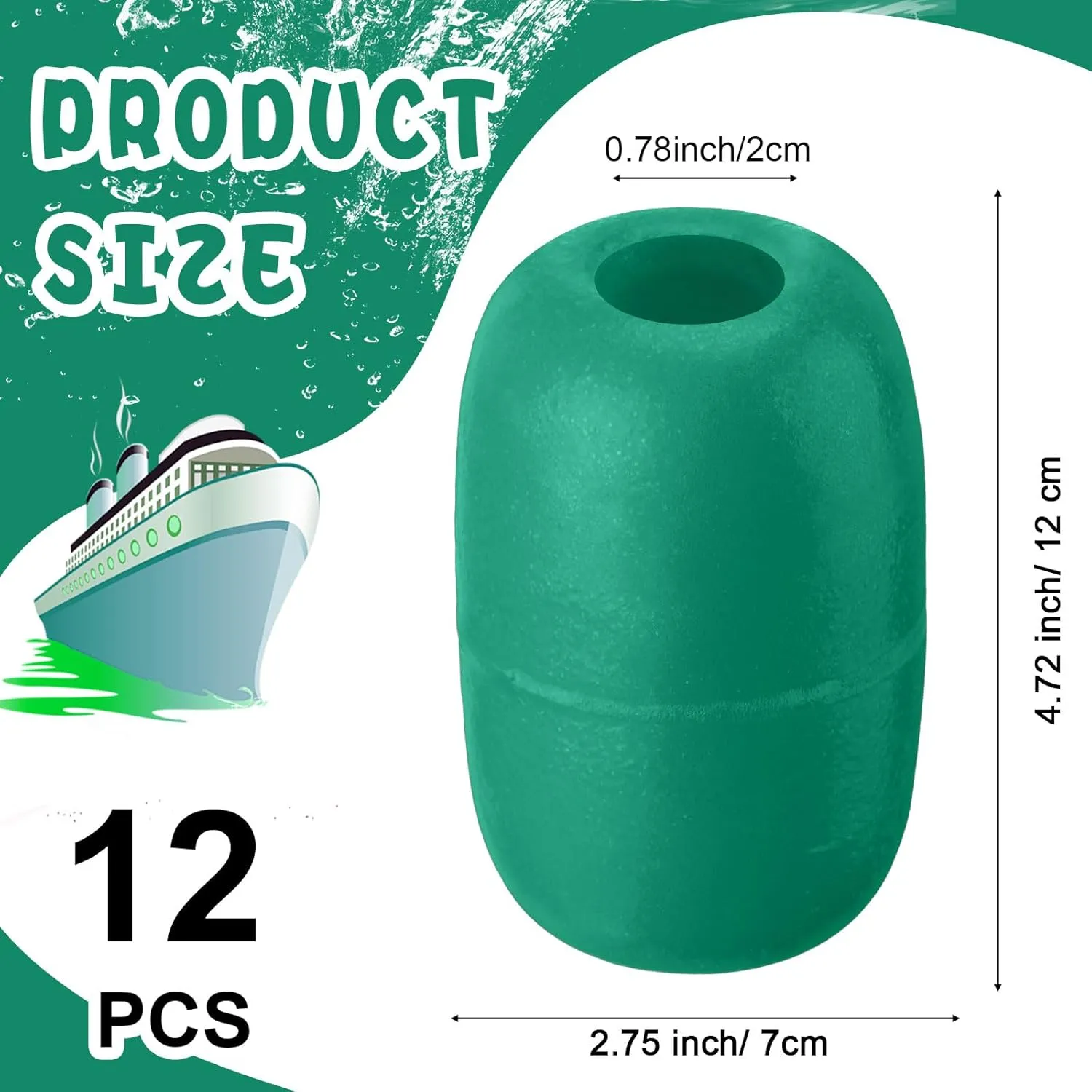 Deep Water Fishing Float 4.72 x 2.75'' Heavy Duty Pool Buoy Float Fishing Marker 0.78 Hole for Kayak Tow Line Anchor Marker Buoy Drift Sock Replace Pool Crabbing Dock