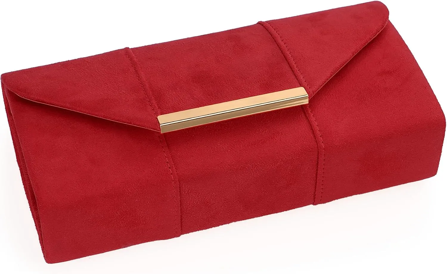 Dexmay Women Faux Suede Envelope Clutch Purse Evening Velvet Handbag Foldover Shoulder Crossbody Bag