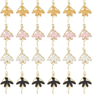 DICOSMETIC 40Pcs Ballerina Charms 4 Colors Dancer Pendants Alloy Dance Element Charms Ballet-themed Charms for DIY Necklaces Jewelry Making Ballet Recital Gift, Hole: 1.8mm