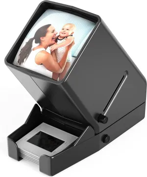 DIGITNOW 35mm Slide and Film Viewer, 3X Magnification, Battery Operation, LED Lighted Illuminated Viewing –for 35mm Slides & Positive Film Negatives(4AA Batteries Included)