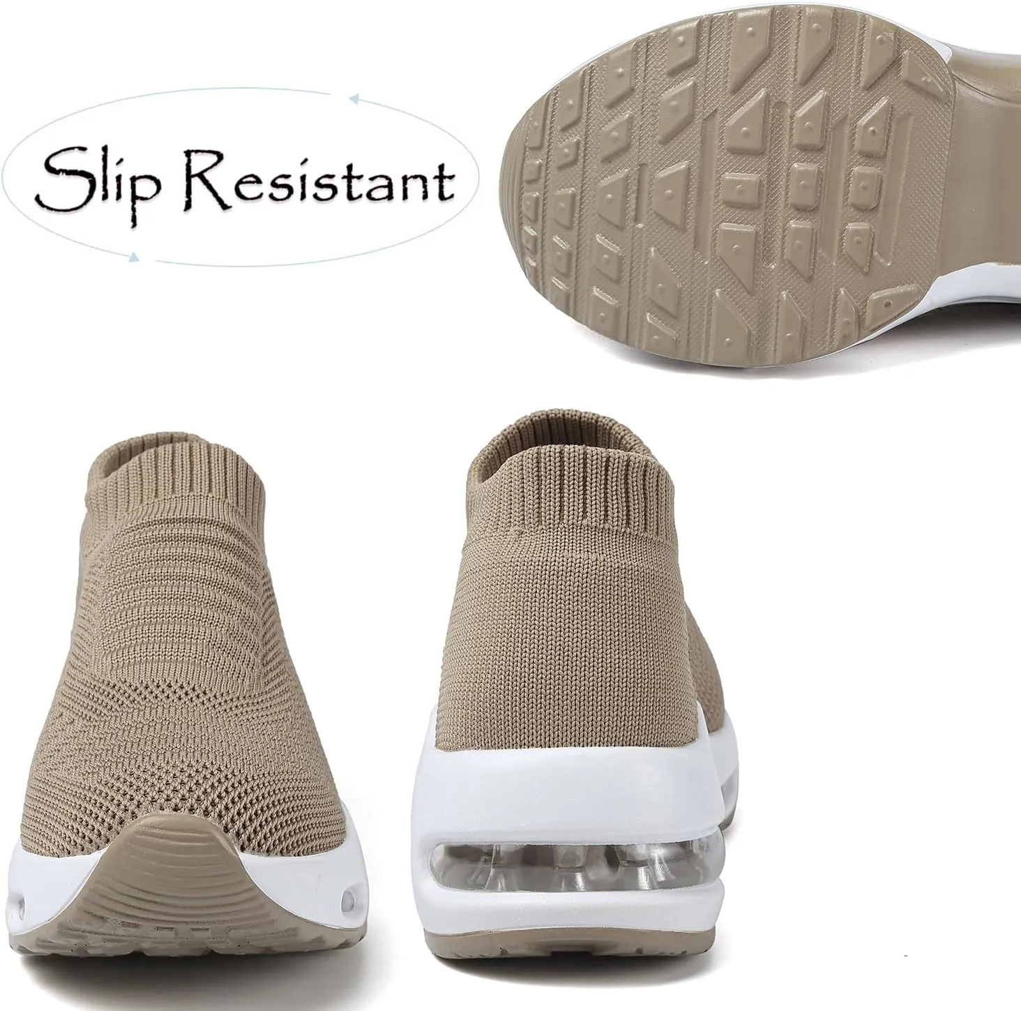 DimaiGlobal Women's Walking Shoes Sock Sneakers Slip On Comfort Mesh Fashion Cushion Lady Girls Modern Jazz Dance Easy Shoes Wedge Platform Loafers