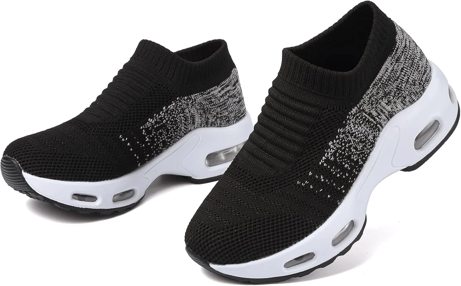 DimaiGlobal Women's Walking Shoes Sock Sneakers Slip On Comfort Mesh Fashion Cushion Lady Girls Modern Jazz Dance Easy Shoes Wedge Platform Loafers