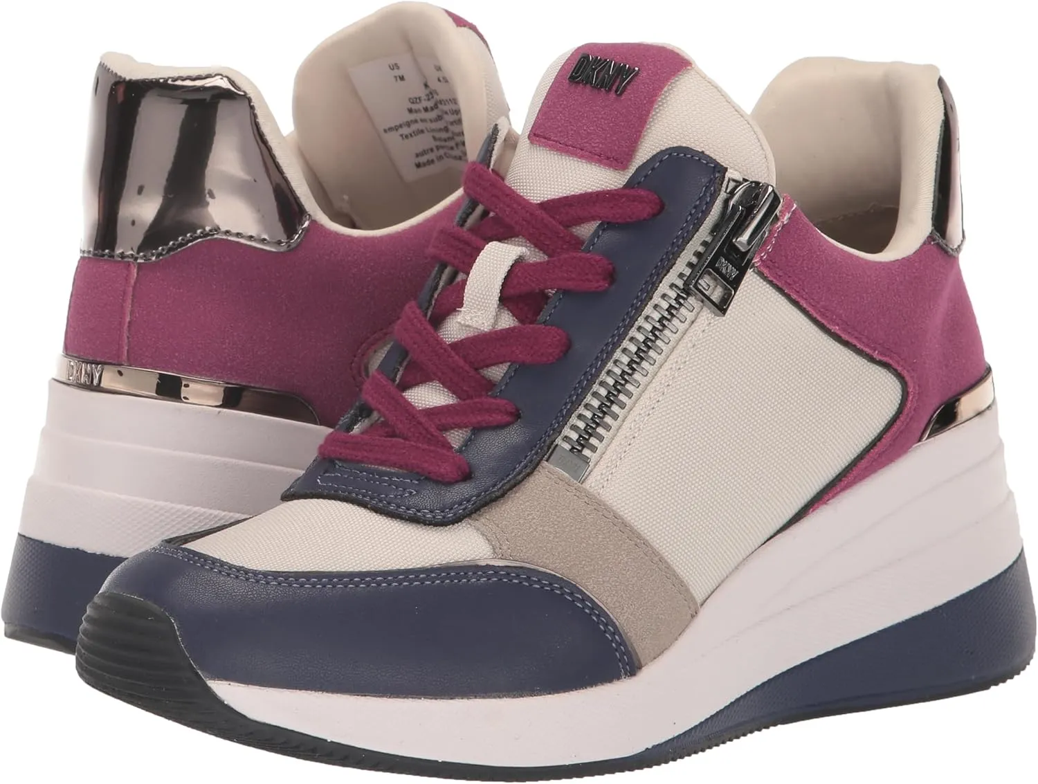 DKNY women's Kaden-Lace Up Wedg Sneaker