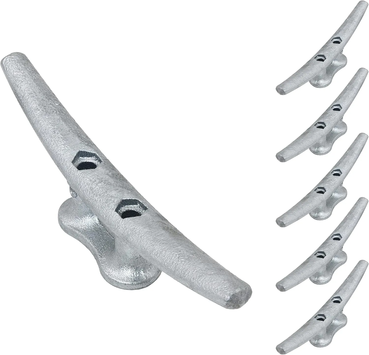 Dock Cleats 8 Inch - Galvanized Cast Iron Boat Cleats, Rope Cleat, Boat Dock Cleat - Ideal for Marine, Deck, Nautical Decor