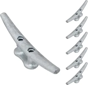 Dock Cleats 8 Inch - Galvanized Cast Iron Boat Cleats, Rope Cleat, Boat Dock Cleat - Ideal for Marine, Deck, Nautical Decor