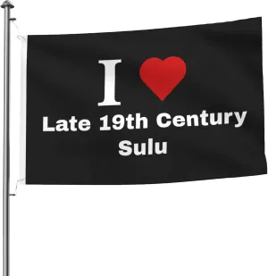 Double-Sided I love Late 19th Century Sulu Flag 5x8 Ft Durable Outdoor Banner 100% Polyester Home Patio Decor