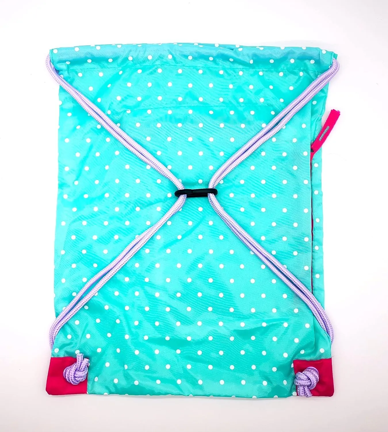 Drawstring Dance Bag, Girls Cinch Bag,Dance Ballet Class Bag (Ice Green- Red)