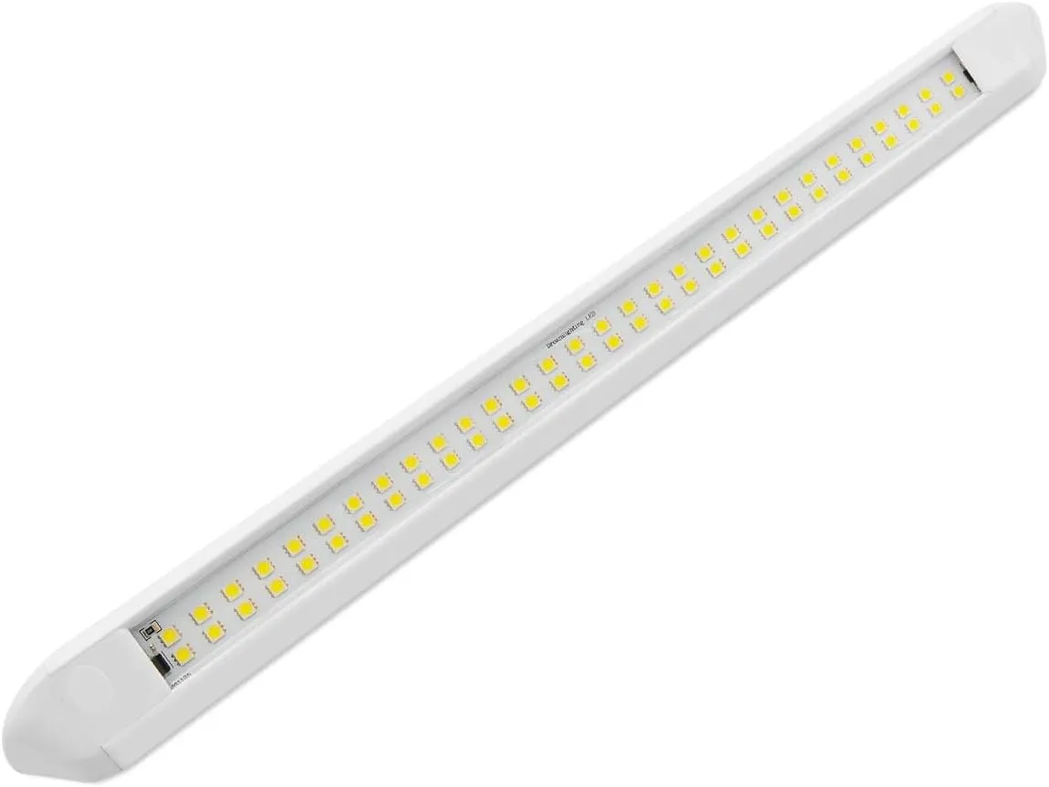 Dream lighting RV Exterior LED Light Porch Awning Fixture 12volt Trailer Utility Lights 800 Lumens Cool White Lighting White Shell 21.65inch