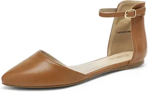 DREAM PAIRS Flapointed Women's Casual D'Orsay Pointed Plain Ballet Comfort Soft Slip On Flats Shoes
