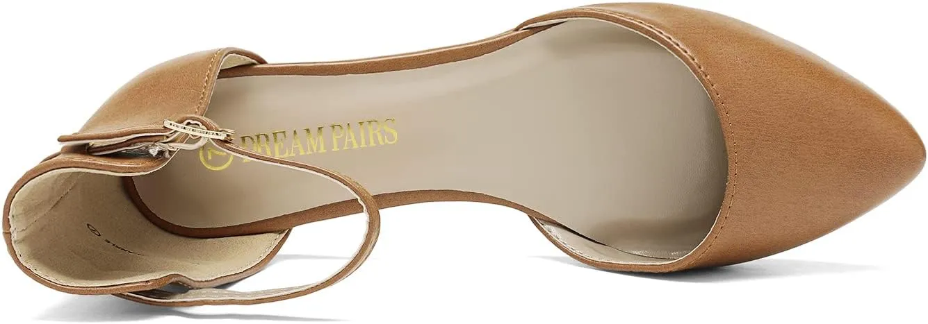 DREAM PAIRS Flapointed Women's Casual D'Orsay Pointed Plain Ballet Comfort Soft Slip On Flats Shoes