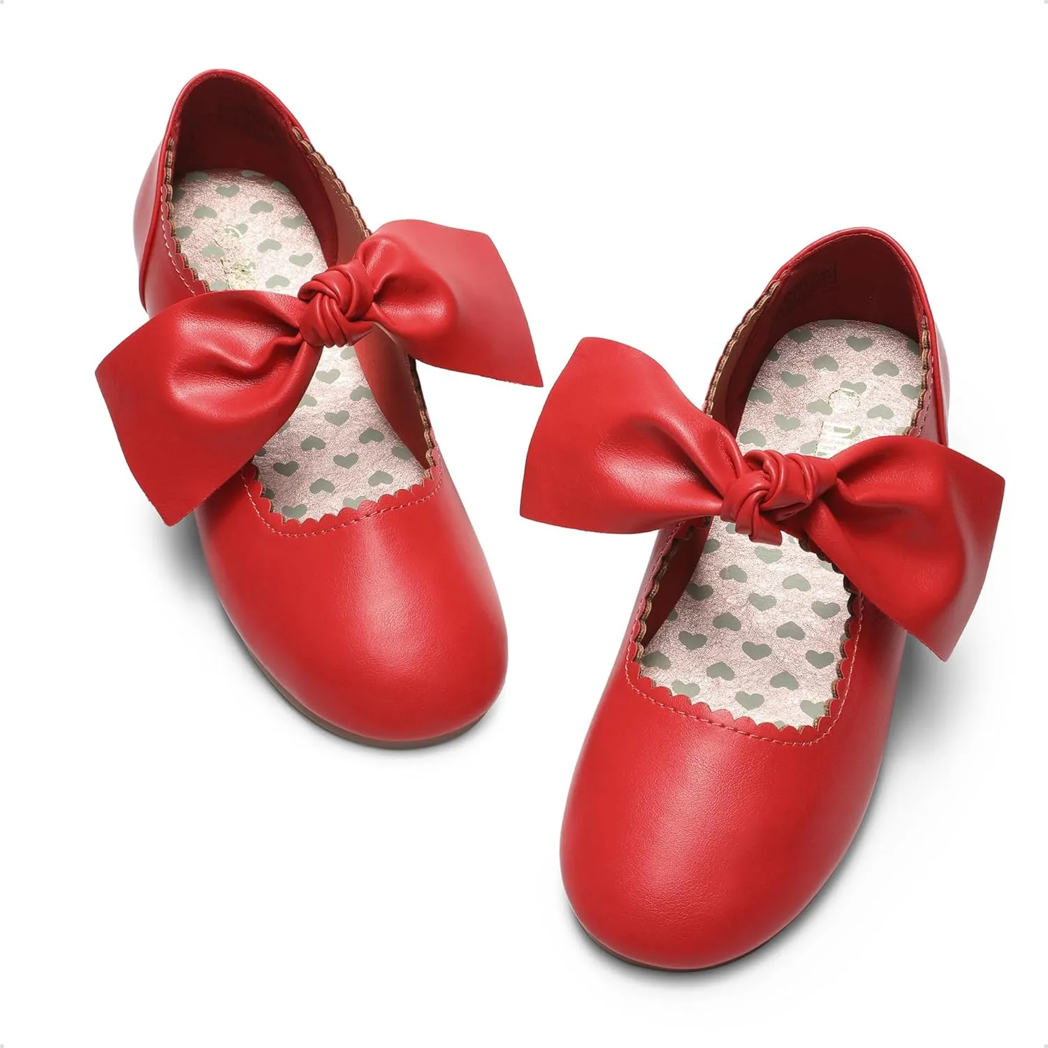 DREAM PAIRS Girls Ballerina Flats Mary Jane Front Bow Dress Shoes