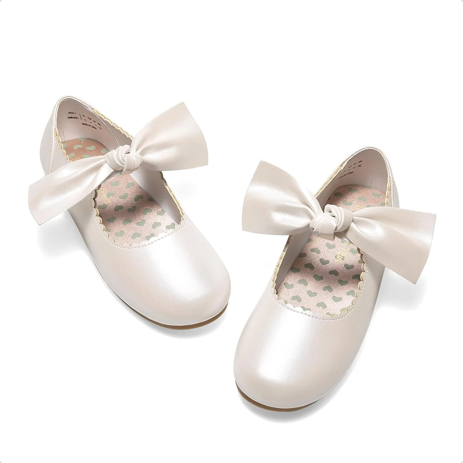 DREAM PAIRS Girls Ballerina Flats Mary Jane Front Bow Dress Shoes
