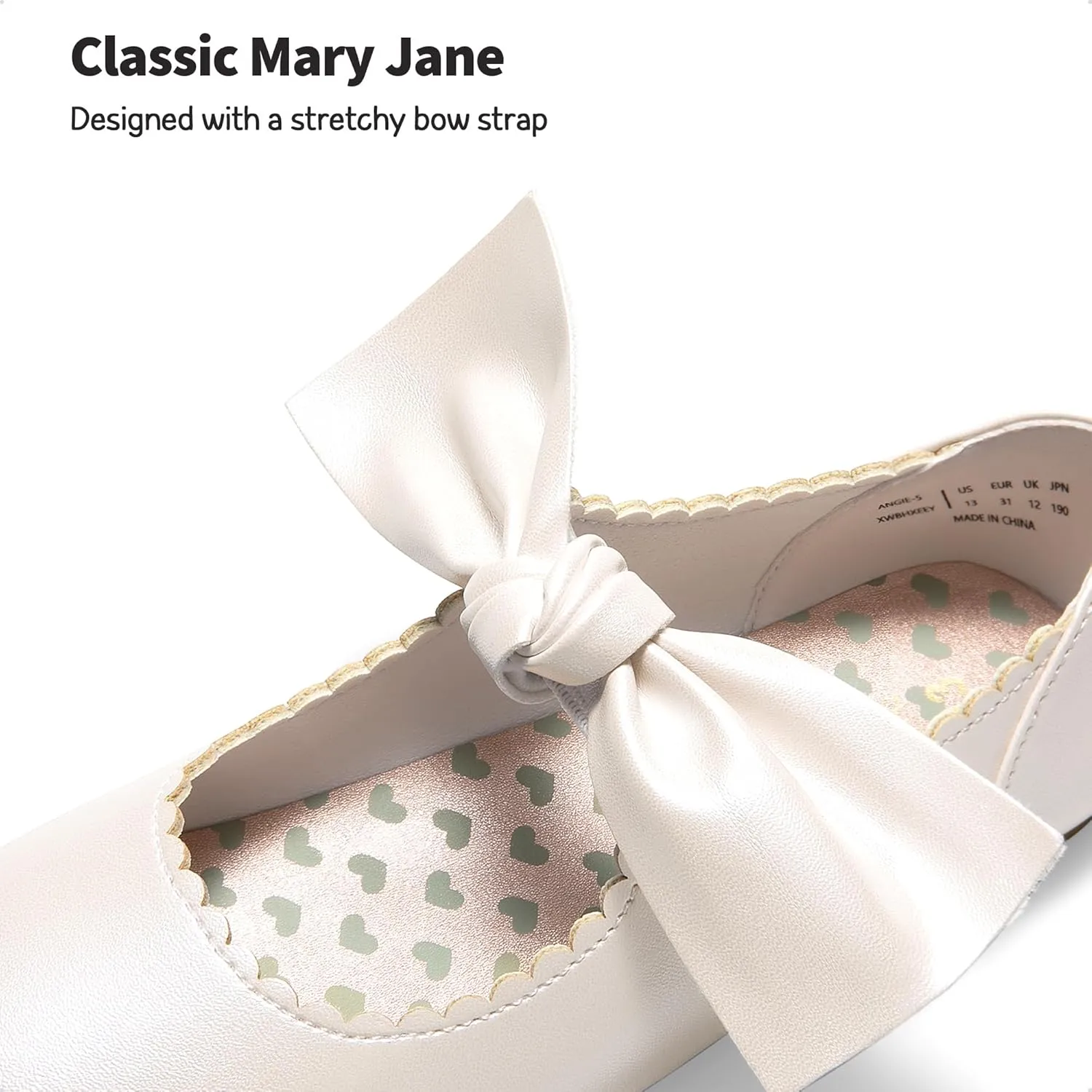 DREAM PAIRS Girls Ballerina Flats Mary Jane Front Bow Dress Shoes