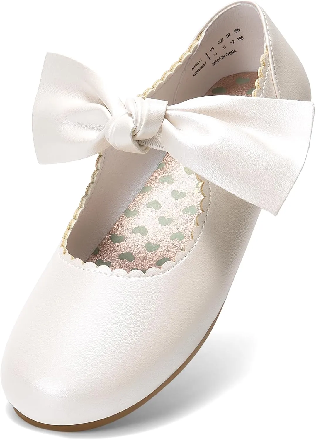 DREAM PAIRS Girls Ballerina Flats Mary Jane Front Bow Dress Shoes