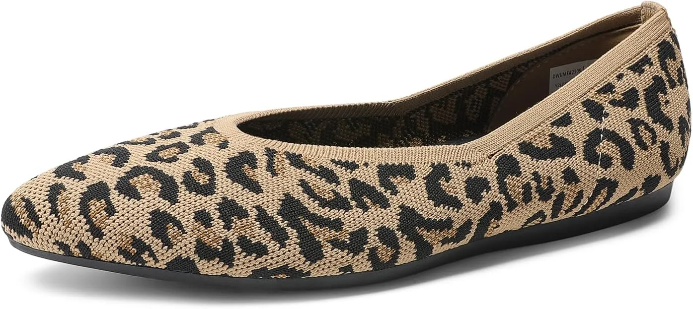 DREAM PAIRS Pointed Toe Flats for Women, Comfortable Dressy Knit Ballet Flats with Arch Support, Women's Dress Shoes for Work Office Business Casual Travel