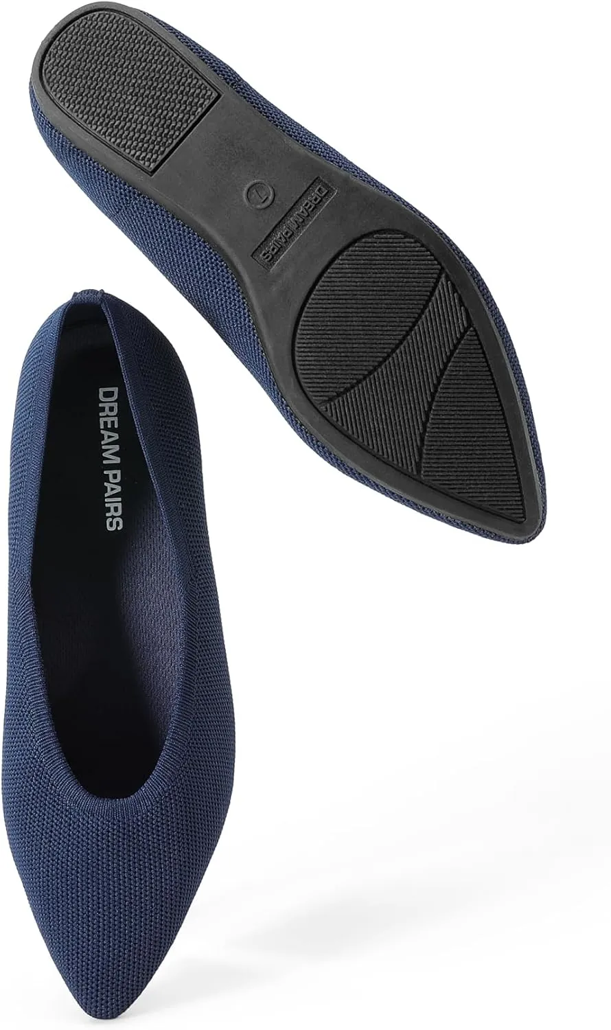 DREAM PAIRS Pointed Toe Flats for Women, Comfortable Dressy Knit Ballet Flats with Arch Support, Women's Dress Shoes for Work Office Business Casual Travel