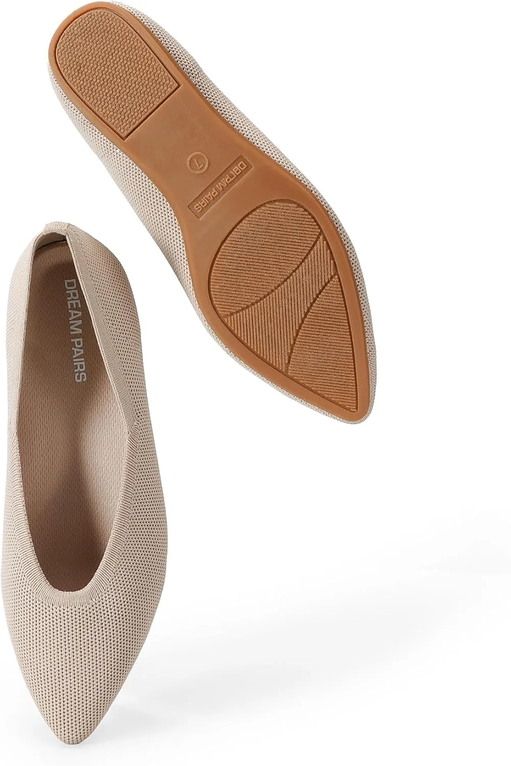 DREAM PAIRS Pointed Toe Flats for Women, Comfortable Dressy Knit Ballet Flats with Arch Support, Women's Dress Shoes for Work Office Business Casual Travel