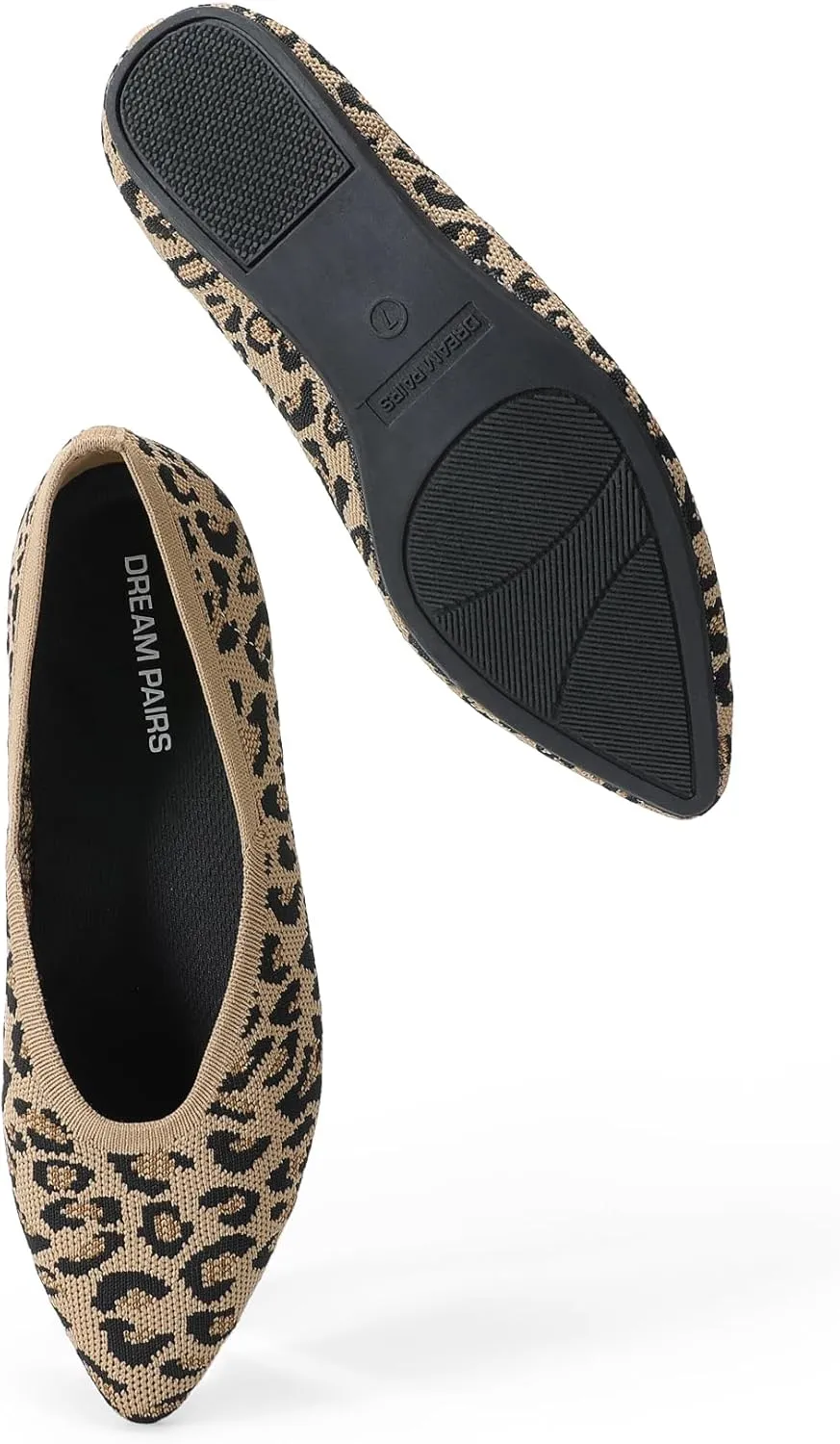 DREAM PAIRS Pointed Toe Flats for Women, Comfortable Dressy Knit Ballet Flats with Arch Support, Women's Dress Shoes for Work Office Business Casual Travel