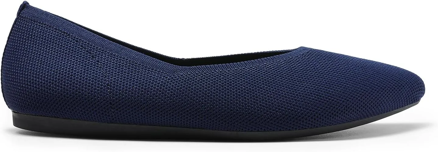 DREAM PAIRS Pointed Toe Flats for Women, Comfortable Dressy Knit Ballet Flats with Arch Support, Women's Dress Shoes for Work Office Business Casual Travel