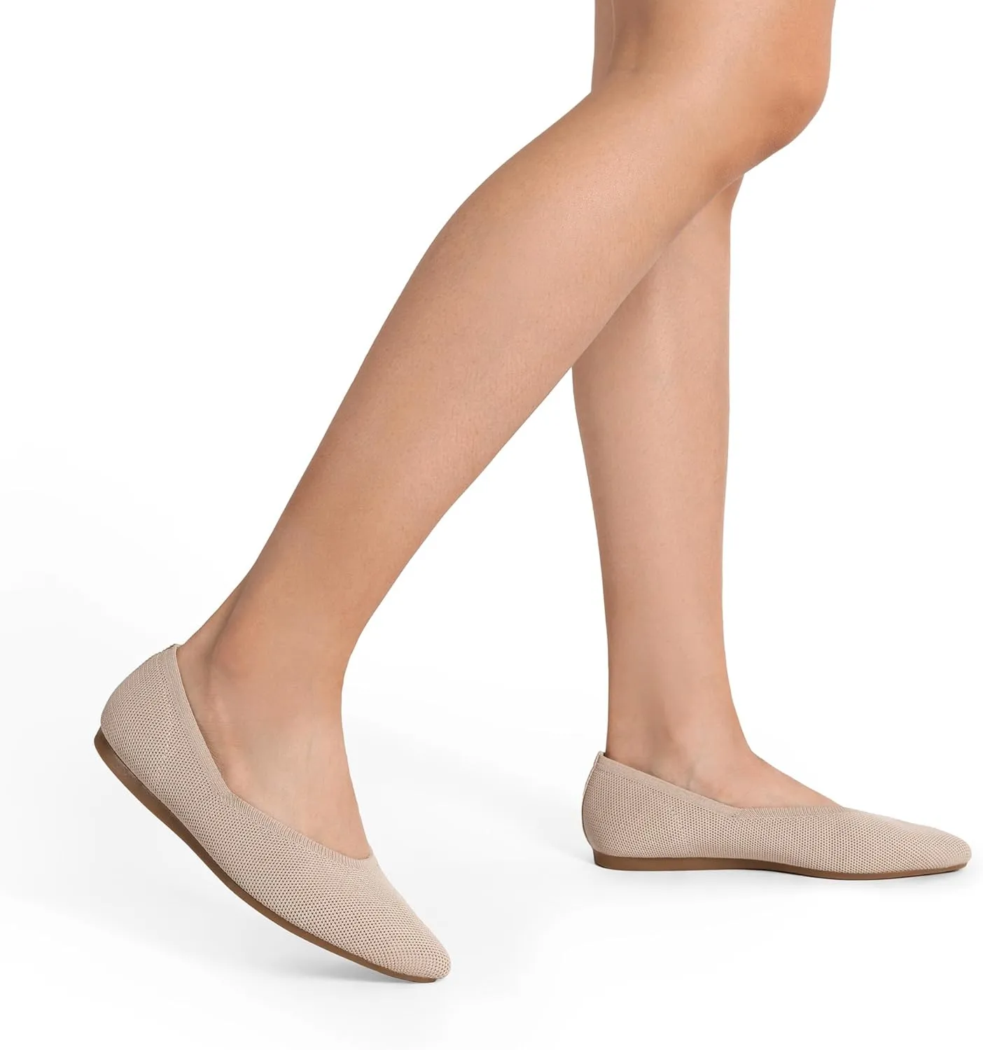 DREAM PAIRS Pointed Toe Flats for Women, Comfortable Dressy Knit Ballet Flats with Arch Support, Women's Dress Shoes for Work Office Business Casual Travel