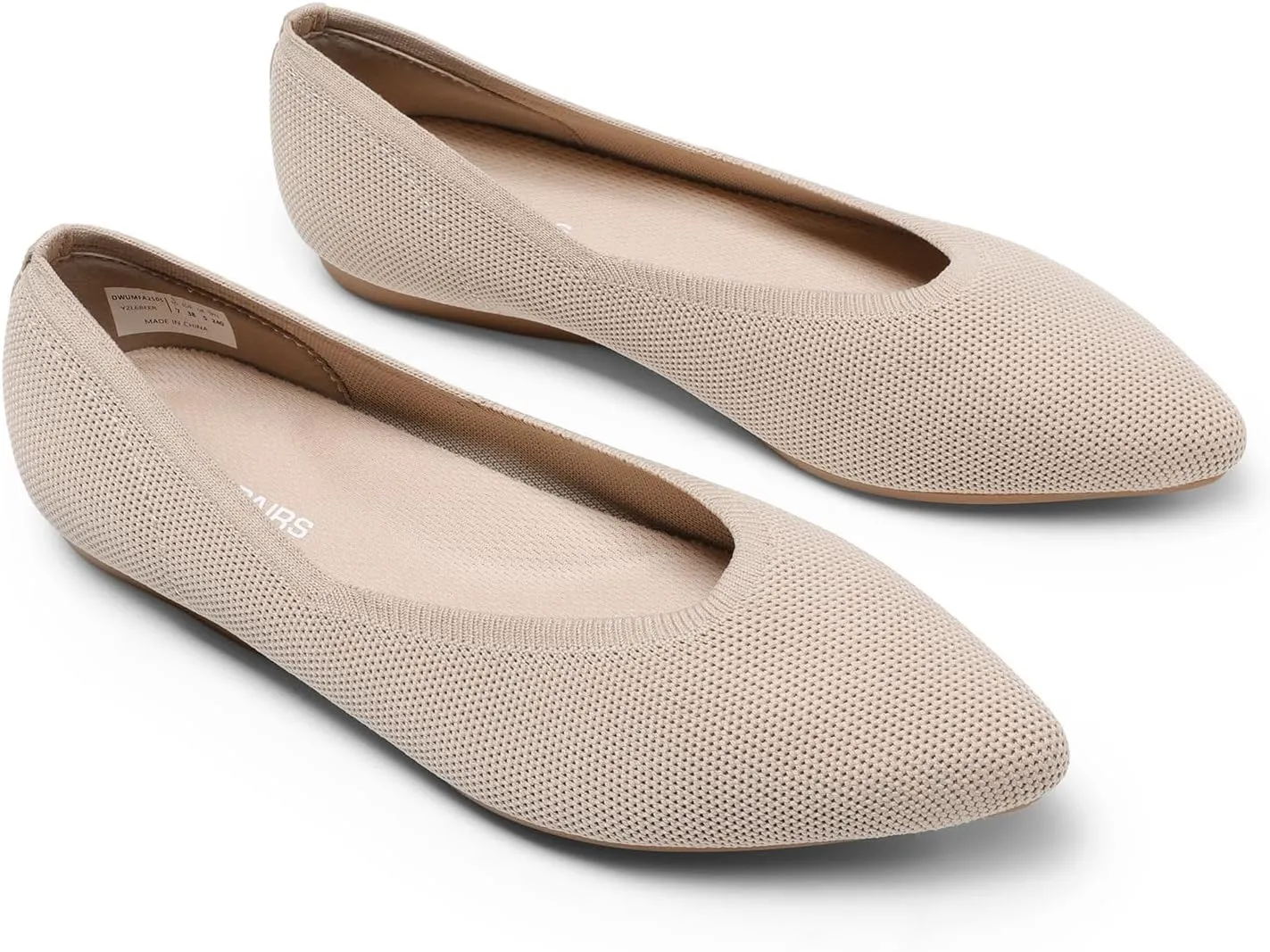 DREAM PAIRS Pointed Toe Flats for Women, Comfortable Dressy Knit Ballet Flats with Arch Support, Women's Dress Shoes for Work Office Business Casual Travel
