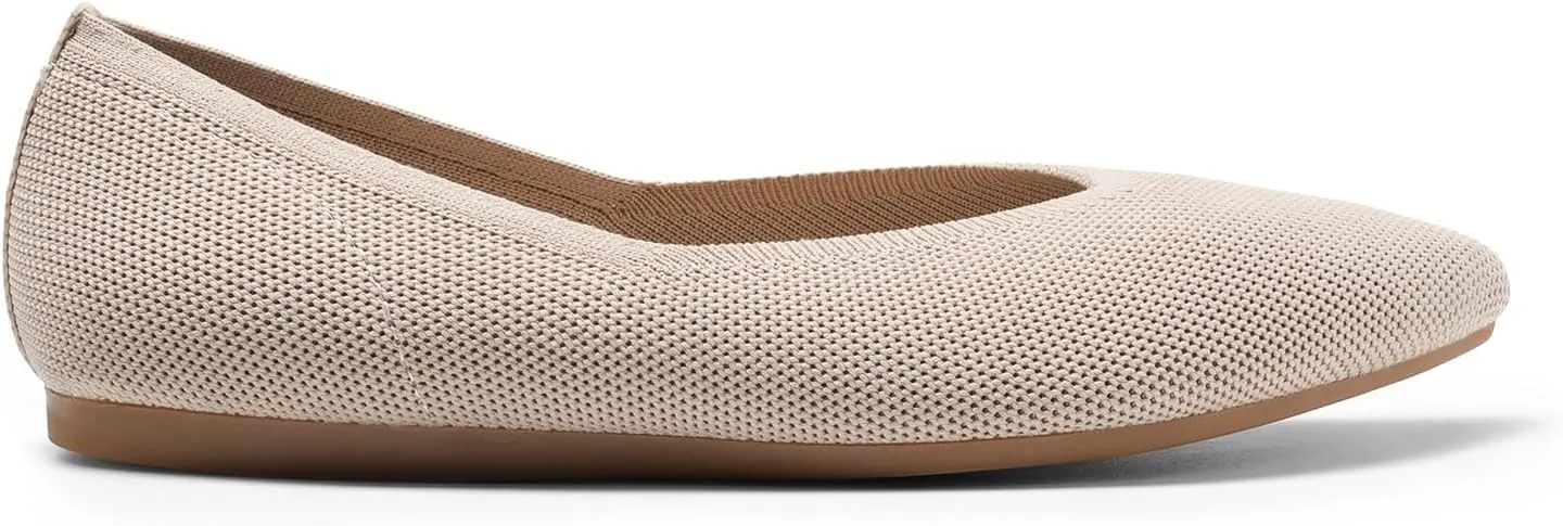 DREAM PAIRS Pointed Toe Flats for Women, Comfortable Dressy Knit Ballet Flats with Arch Support, Women's Dress Shoes for Work Office Business Casual Travel
