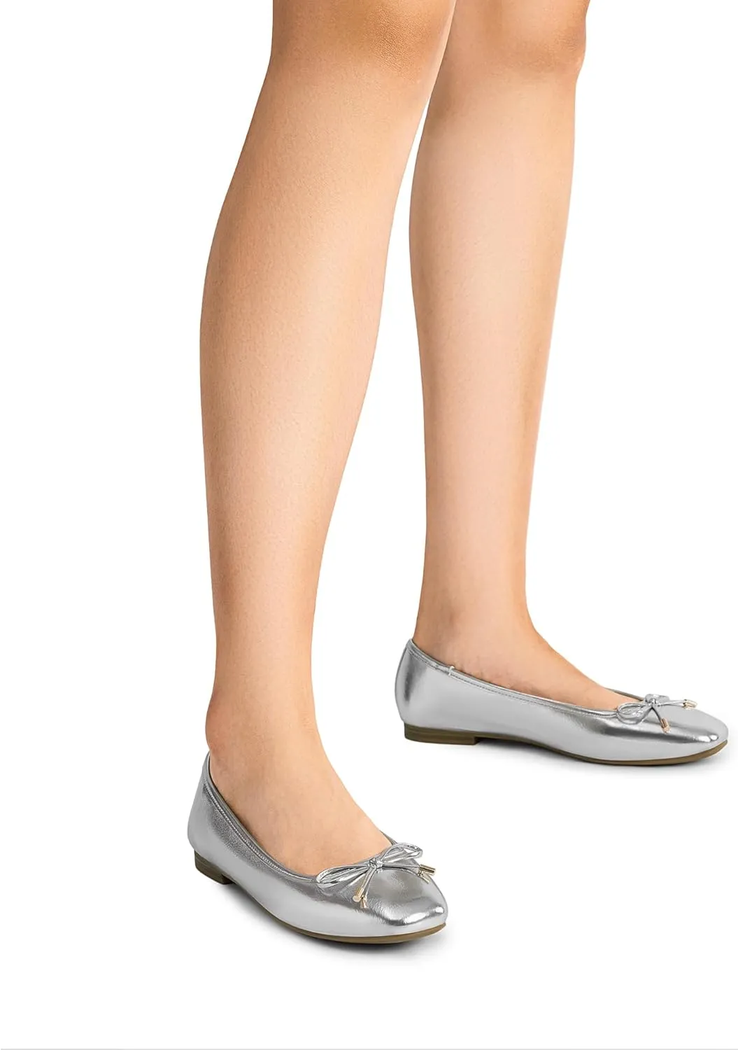 DREAM PAIRS Women's Flats Square Toe Ballet Flats Comfortable Casual Ballerina Flat Dress Shoes with Bow Suitable for Dressy Business Casual Work Office