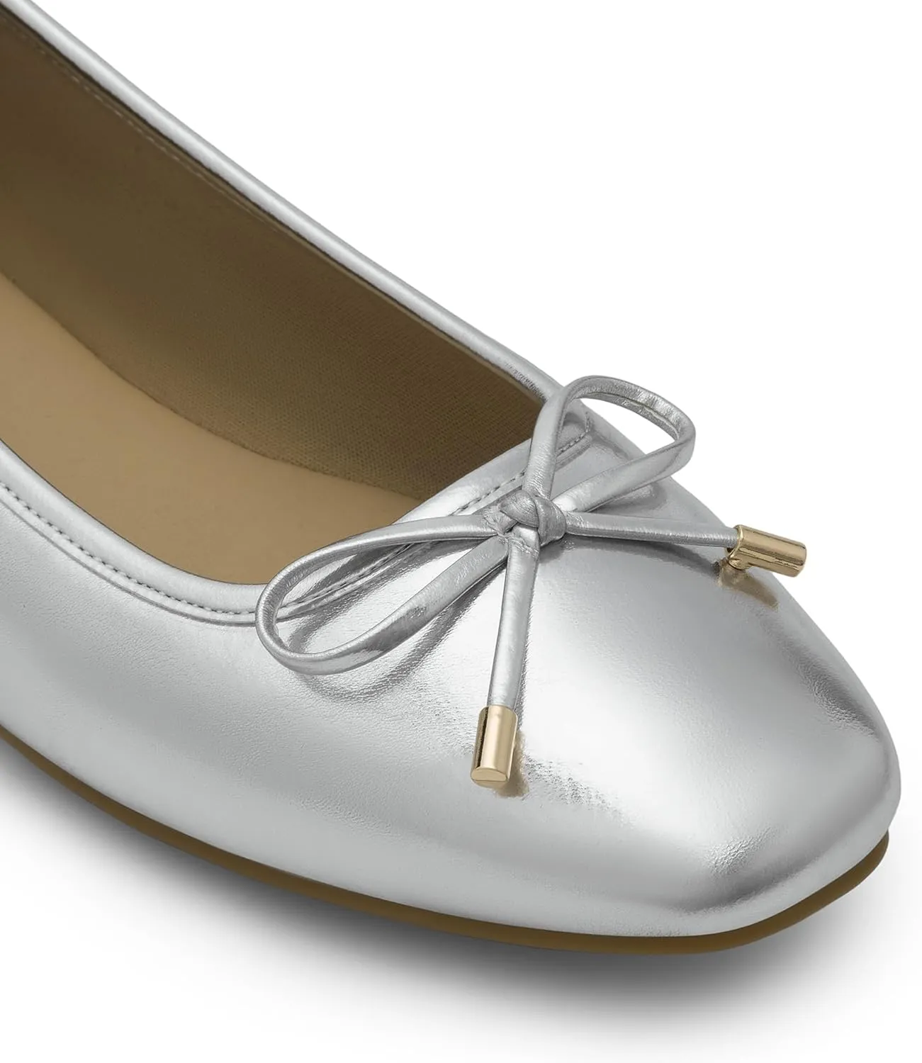 DREAM PAIRS Women's Flats Square Toe Ballet Flats Comfortable Casual Ballerina Flat Dress Shoes with Bow Suitable for Dressy Business Casual Work Office