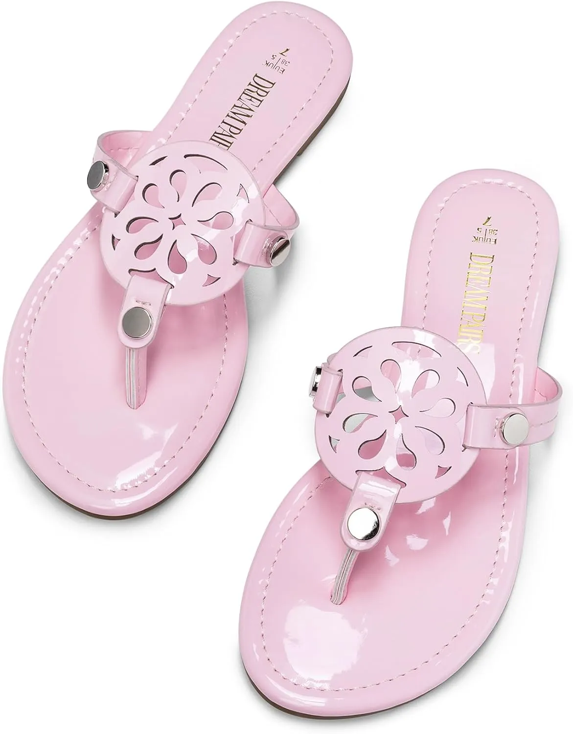 DREAM PAIRS Women's Flip Flops Comfortable Soft Cushion Slide Slip on Summer Beach Thong Flat Sandals