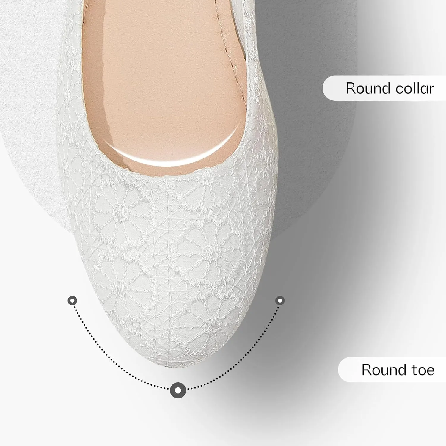Dress Shoes for Women Round Toe Flats Shoes Lace Ballet Flats Dressy Comfortable Foldable Flats Low Heel