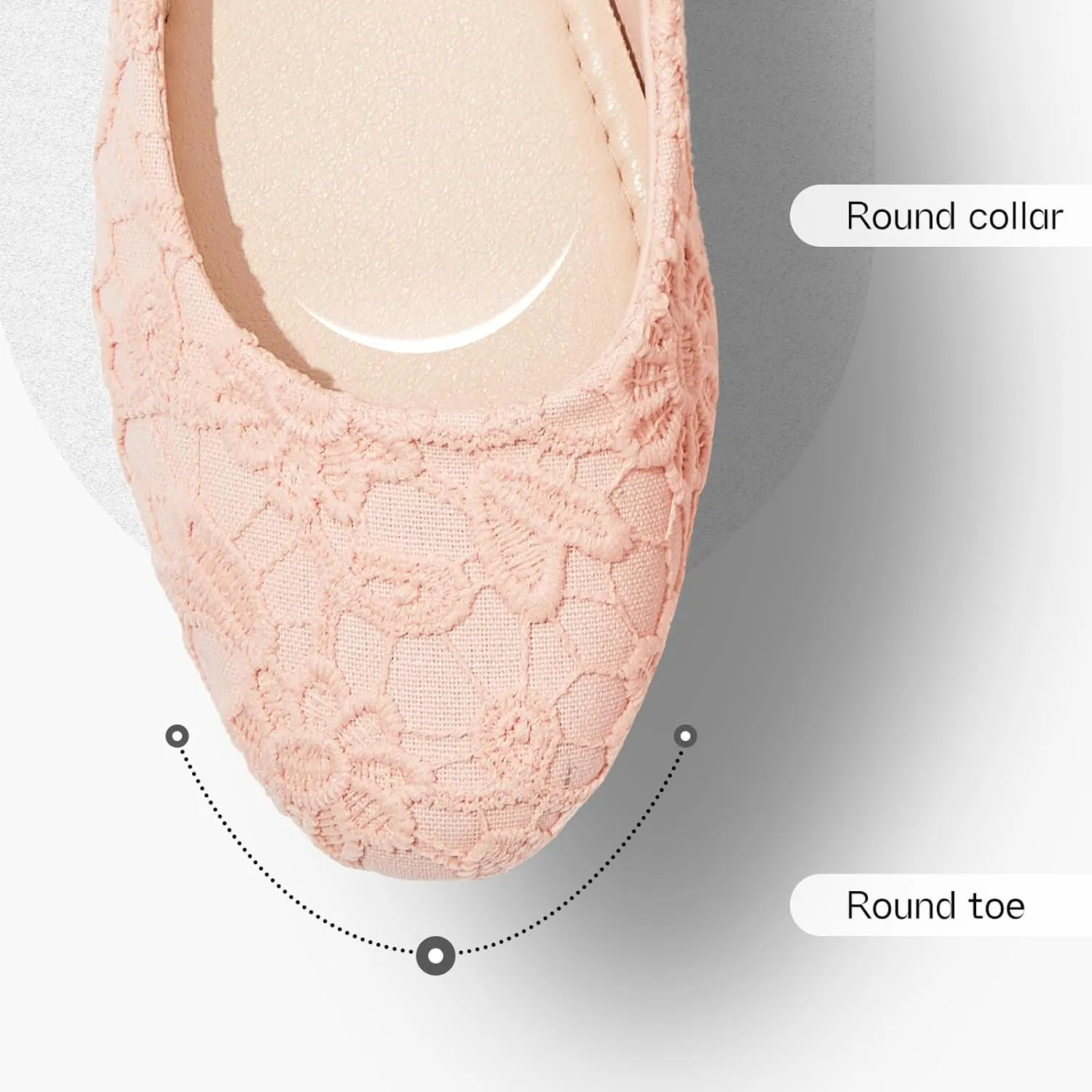 Dress Shoes for Women Round Toe Flats Shoes Lace Ballet Flats Dressy Comfortable Foldable Flats Low Heel