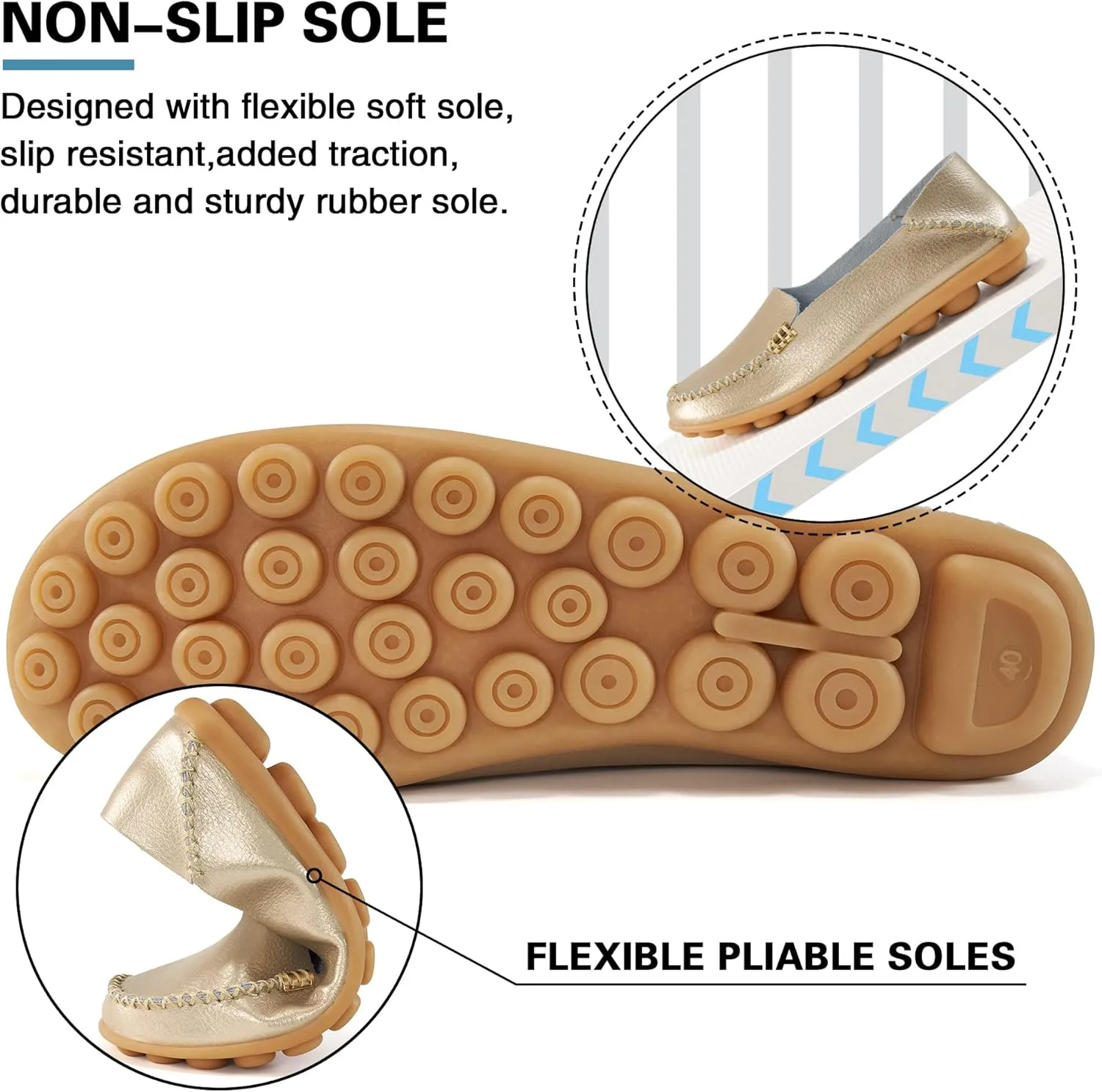 DUOYANGJIASHA Women's Comfortable Loafers Casual Round Toe Moccasins Wild Driving Flats Soft Walking Shoes Women Slip On