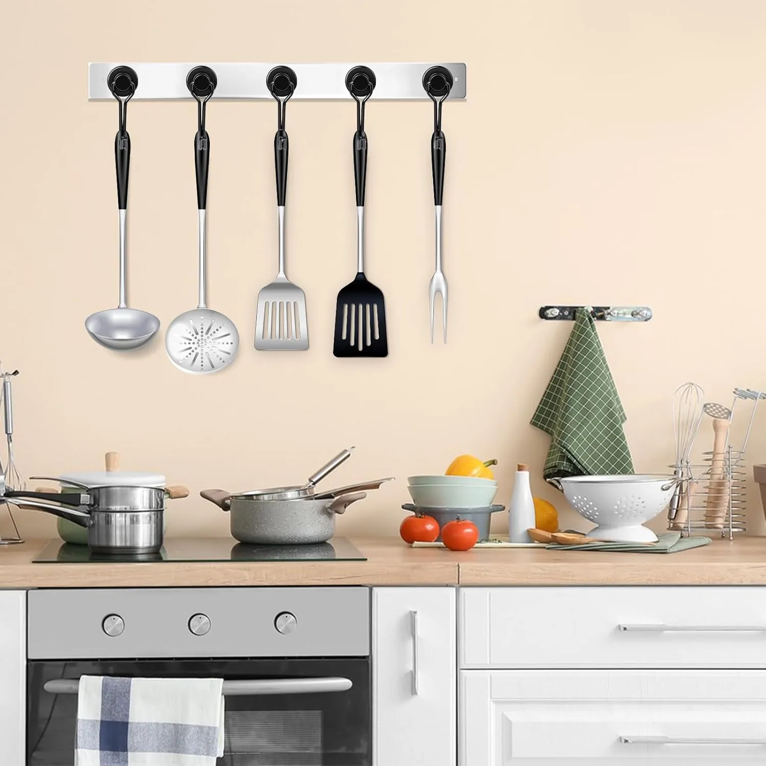 E BAVITE Swivel Swing Black Magnetic Hooks,30LBS Powerful Strong Neodymium Rare Earth Magnetic Hooks. Perfect for Refrigerator, Kitchen and Other Magnetic Surfaces, Pack of 50