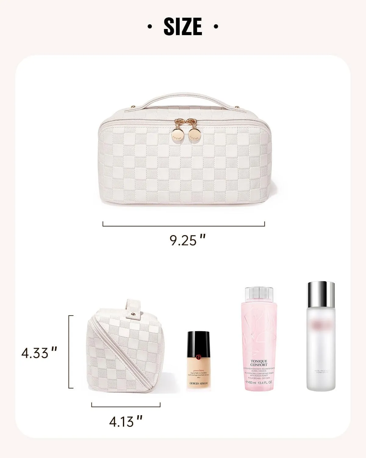 EACHY Travel Makeup Bag,Large Capacity Cosmetic Bags for Women,Waterproof Portable Pouch Open Flat Toiletry Bag Make up Organizer with Divider and Handle