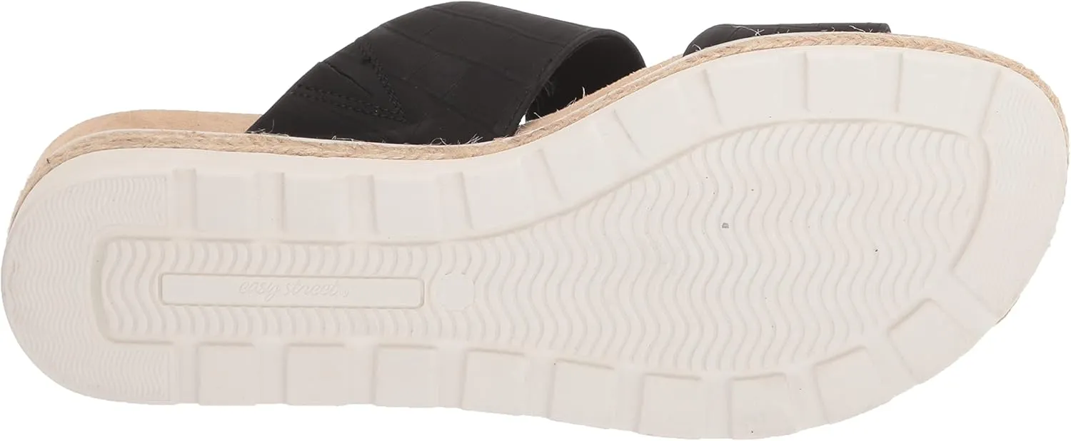 Easy Street Womens Maryann Faux Leather Embossed Heels