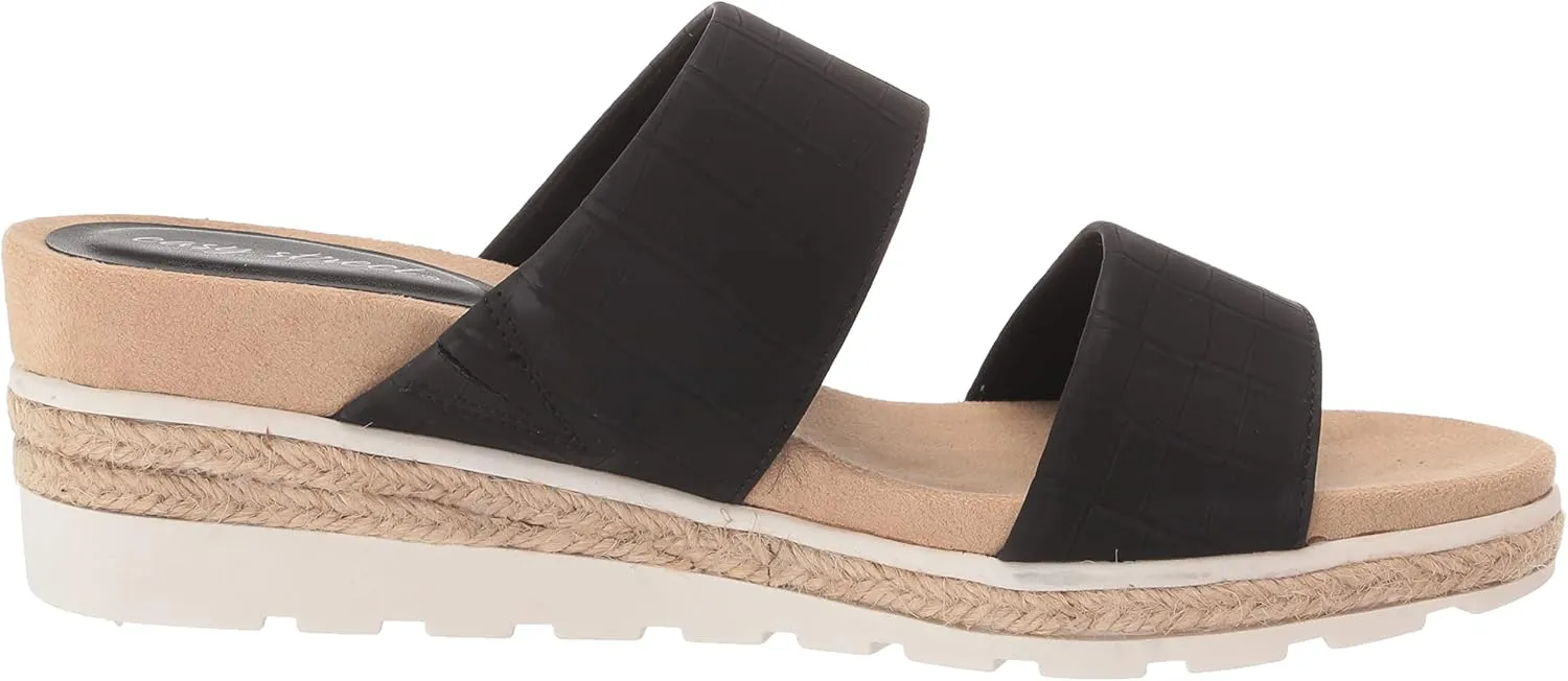 Easy Street Womens Maryann Faux Leather Embossed Heels