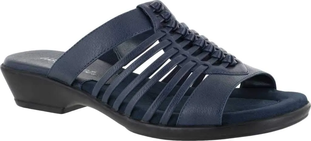 Easy Street Womens Nola Woven Slide Sandals Sandals Casual - Navy - Size 7 B