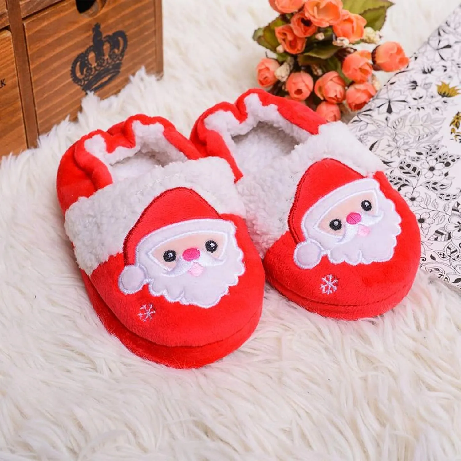 eccbox Toddler Boys Girls Cute Slippers Unicorn Fluffy Fuzzy Winter Warm Slippers Cartoon Animal Plush Indoor House Slip-on Shoes