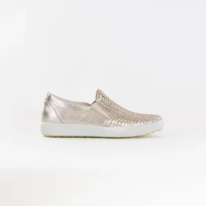 Ecco Women's Soft 7  Woven Slip-On Pure White/Gold