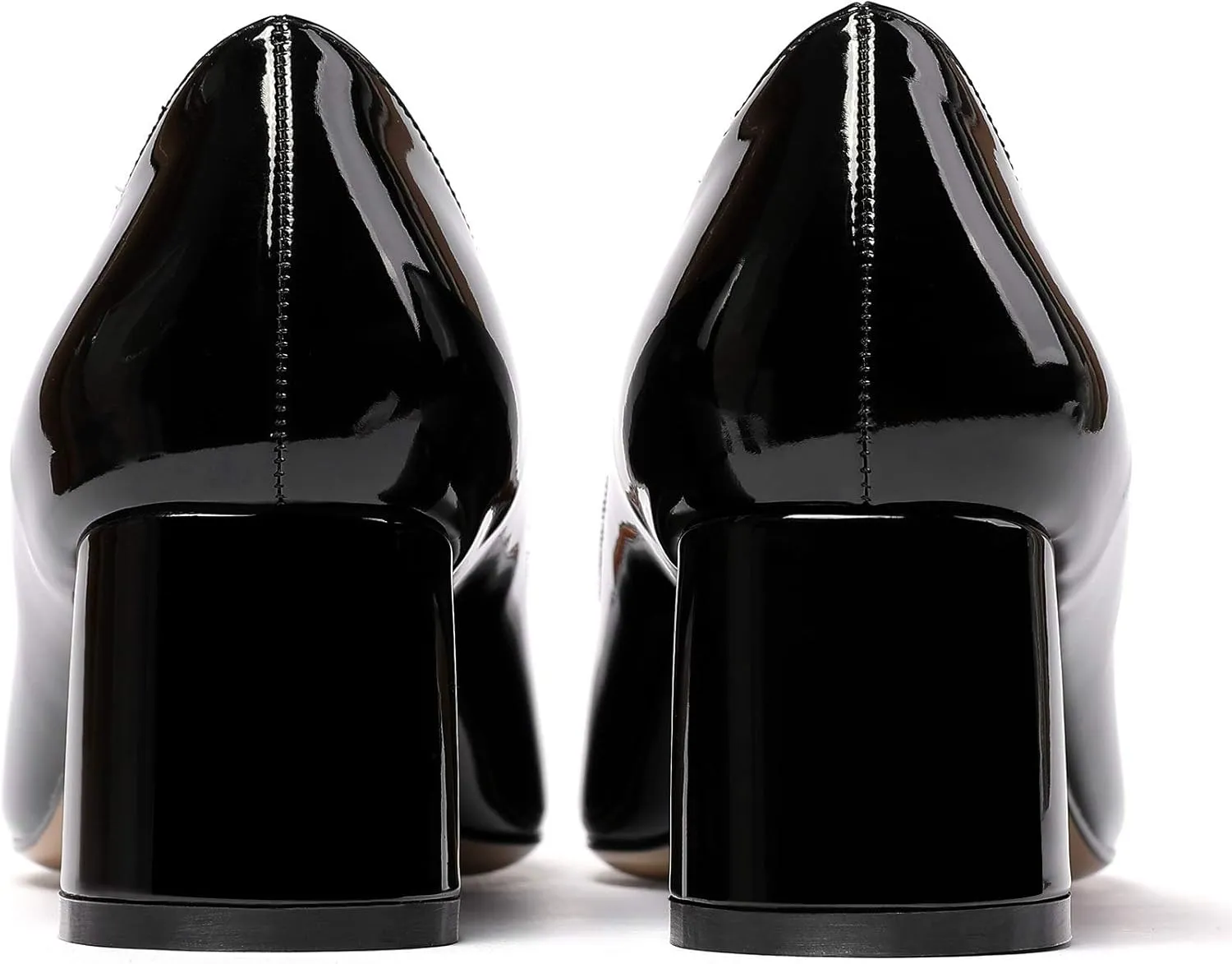 Eldof Women's Chunky Block Low Heels Closed Pointy Toe Classic Pumps Comfort Slip-on Party Evening Dress Heeled Shoes 5 CM