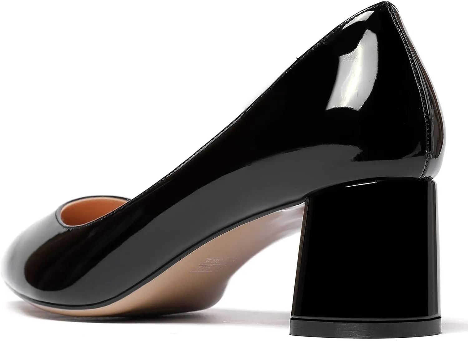 Eldof Women's Chunky Block Low Heels Closed Pointy Toe Classic Pumps Comfort Slip-on Party Evening Dress Heeled Shoes 5 CM