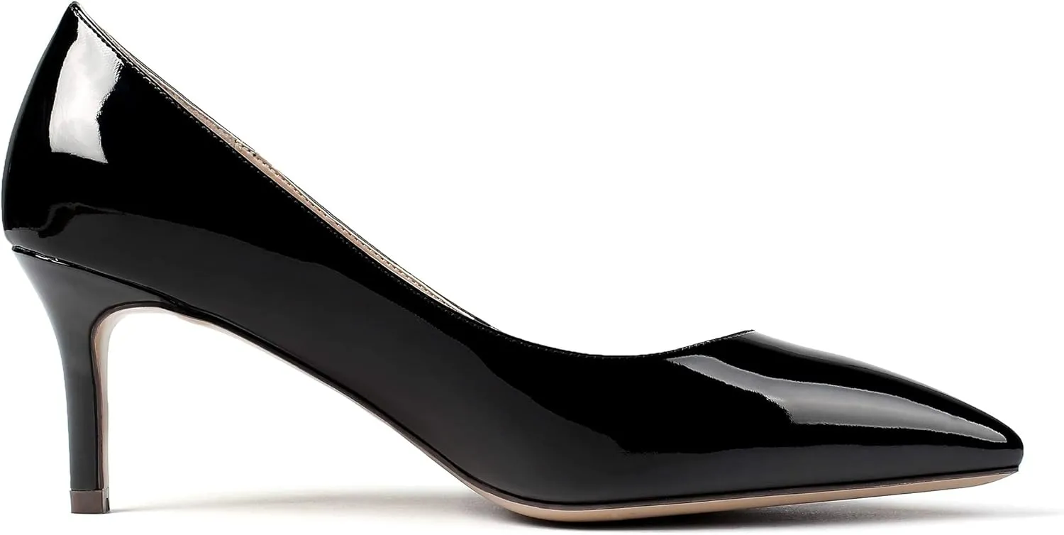 Eldof Women's Kitten Heel Pumps Pointed Toe Low Heels Slip on Comfort Pumps 2.6 Inches for Dress Party Office