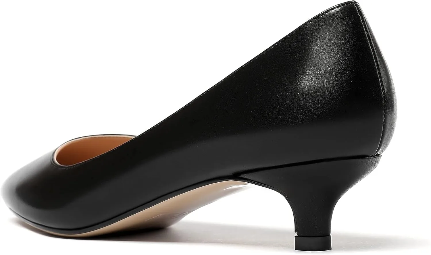 Eldof Women's Low Heel Pumps Pointed Toe Kitten Heels Slip on Comfort Pumps 1.4 Inches for Dress Party Office