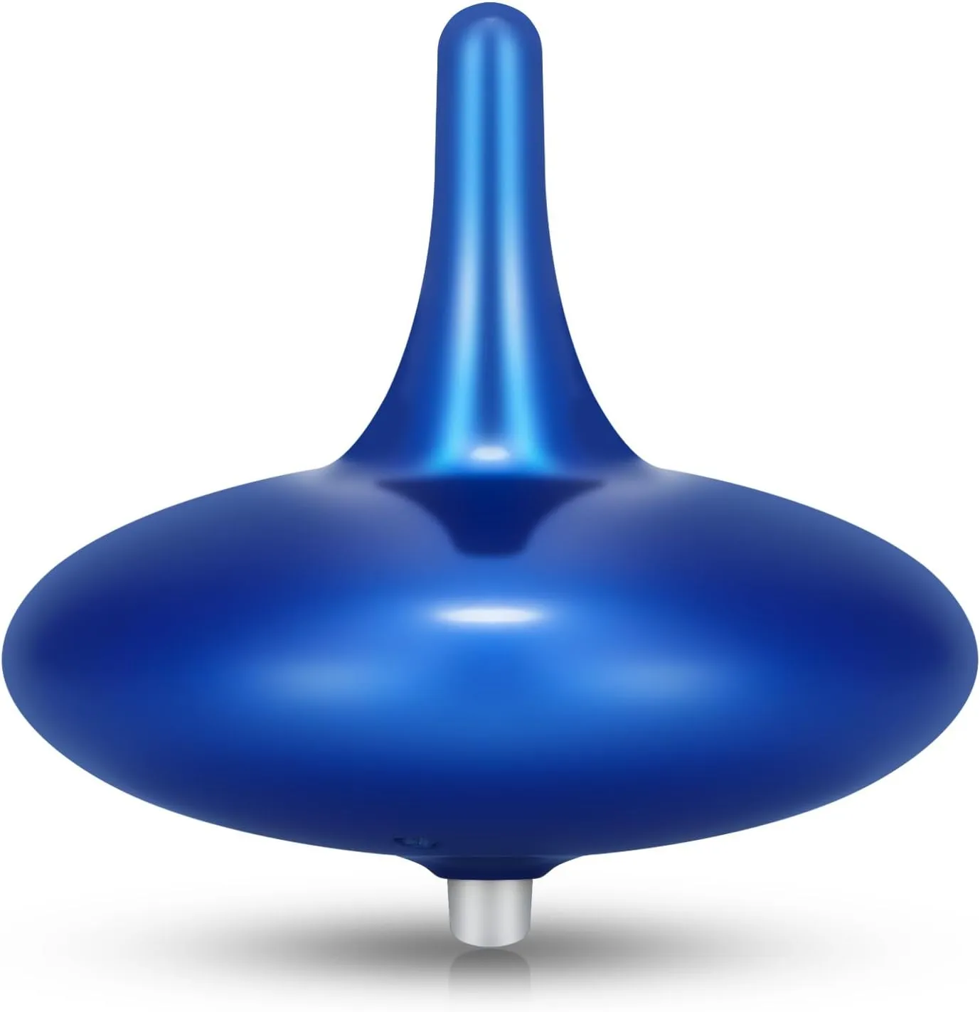 Electric Spinning Top, 6  Hour Spin, LED Light Show, Desktop Toy for Focus & Stress Relief, Royal Blue