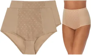 ELLEN TRACY Company Women's Underwear Classic Comfort Brief with Extra Tummy Hold 2 Pack Panties