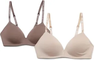 ELLEN TRACY Everyday Micro Wire-Free T-Shirt Bra - Smoothing Comfort - Adjustable Straps - 2-Pack Multipack