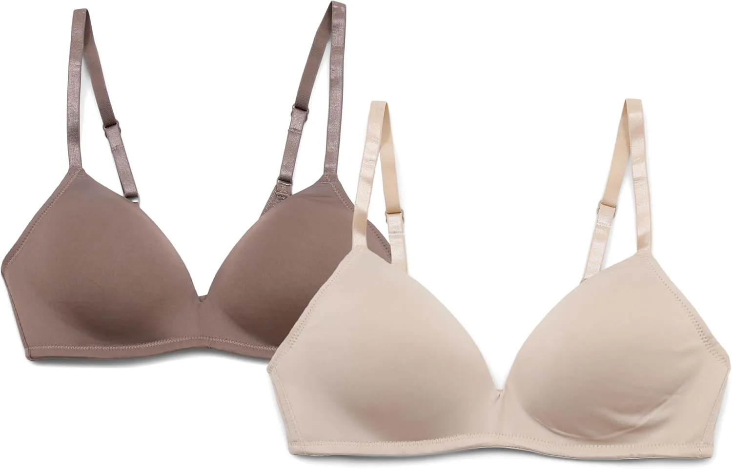 ELLEN TRACY Everyday Micro Wire-Free T-Shirt Bra - Smoothing Comfort - Adjustable Straps - 2-Pack Multipack